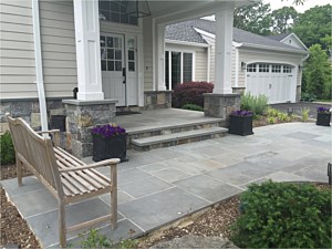 new england real stone veneer steps bluestone tread and walkway east hills square and rec columns